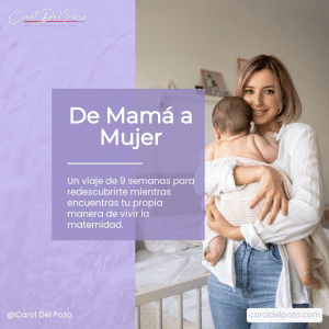 Imagen del Programa de mentoría para madres con el título y la frase 'Un viaje de 9 semanas para redescubrirte encuentras tu propia manera de vivir la maternidad